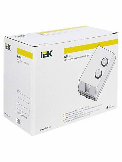 Контактор КМИ10960 9А в оболочке 380В/АС3 IP54 IEK