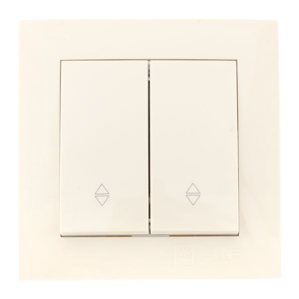 Валенсия выключатель 2-кл. 10А кремовый проходной EKF