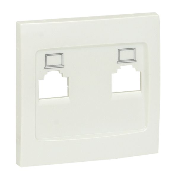 Валенсия лицевая панель розетки RJ-45 2-местная жемчуг EKF