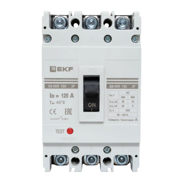 Выключатель автоматический ВА-99М 100/125А 3P 35кА EKF