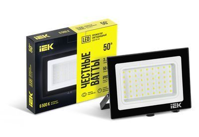 Прожектор СДО 06-50 светодиодный черный IP65 6500 K IEK