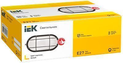 Светильник НПП1202 овал с решеткой 100Вт IP54 белый IEK