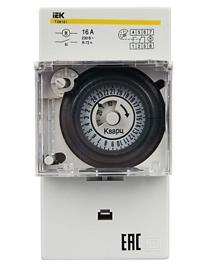 Таймер ТЭМ181 аналоговый 16А 230В на DIN-рейку IEK
