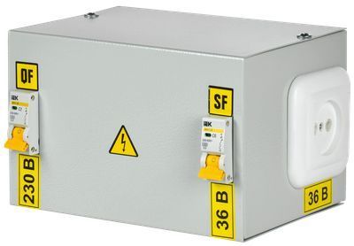Ящик с понижающим трансформатором ЯТП-0,25 230/36-2 36 УХЛ4 IP30 IEK