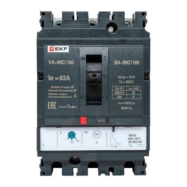 Выключатель автоматический ВА-99C 160/63А 3P 35кА EKF