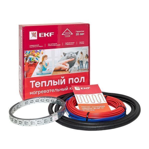 Теплый пол (нагревательный кабель) 375Вт 27 м 2,5 м2 EKF