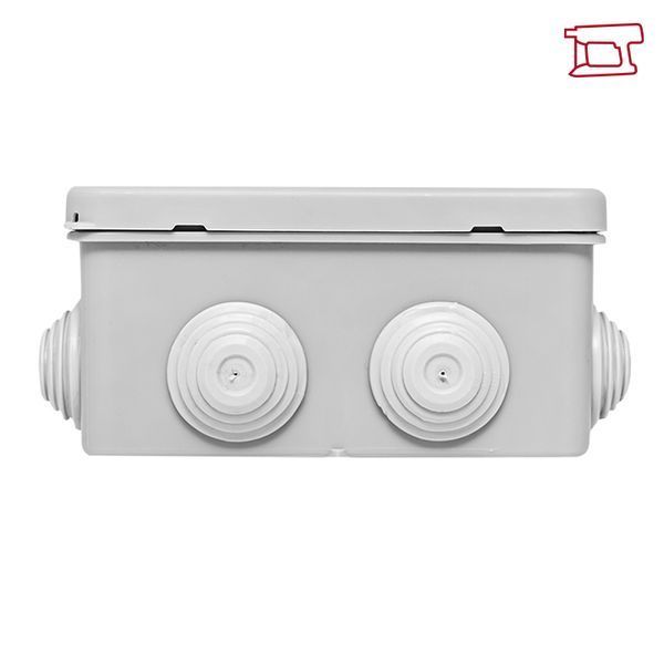 Коробка распределительная КМР-030-014 с крышкой (100x100x50) для прямого монтажа, 10 мембр. вводов серая IP55 EKF