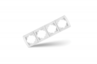 Рамка 4 поста Маргарита горизонтальная белая