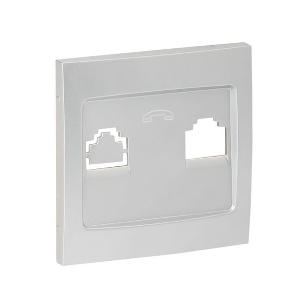 Валенсия лицевая панель розетки Phone 1-местная сталь EKF