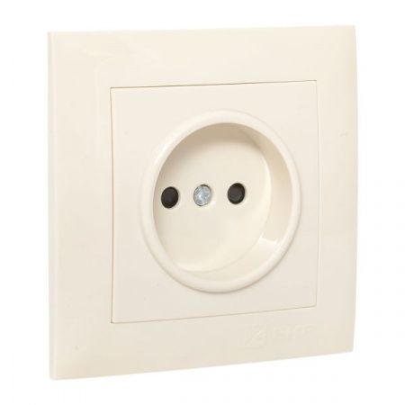 Валенсия розетка 1-местная б/з 10А кремовая с защ. штор. EKF