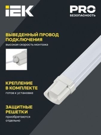 Светильник ДСП 1309 18Вт 6500К IP65 600мм белый пластик IEK