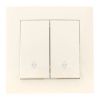 Валенсия выключатель 2-кл. 10А кремовый проходной EKF