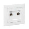 Валенсия розетка компьютерная RJ-45 2-местная белая EKF