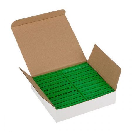 Шина "0" PE (6x9мм) 10 отверстий латунь зеленый изолированный корпус на DIN-рейку EKF PROxima