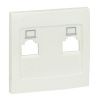 Валенсия лицевая панель розетки RJ-45 2-местная жемчуг EKF
