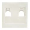 Валенсия лицевая панель розетки RJ-45 2-местная жемчуг EKF