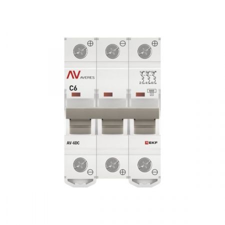 Выключатель автоматический AV-6 DC 3P 6A (C) 6kA EKF AVERES