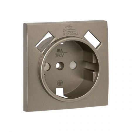 Валенсия лицевая панель розетки 1-местной с/з 16А кашемир с защ. штор. с 2 USB 2,1А EKF