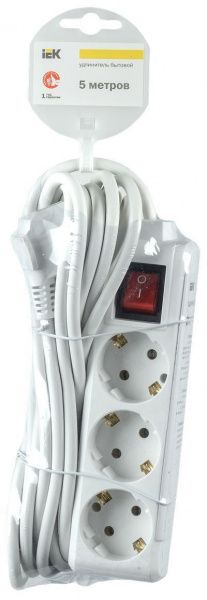 Удлинитель У03К 3 места с заземлением 5м 3х1мм2 16А/250 IEK
