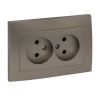 Валенсия лицевая панель розетка 2-местной б/з 10А кашемир с защ. штор. EKF