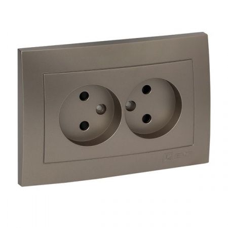 Валенсия лицевая панель розетка 2-местной б/з 10А кашемир с защ. штор. EKF