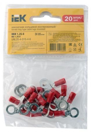 Наконечник НКИ 1,25-6 кольцо 0,5-1,5мм (20шт/упак) IEK