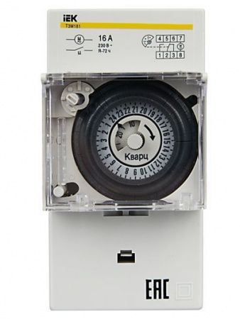 Таймер ТЭМ181 аналоговый 16А 230В на DIN-рейку IEK