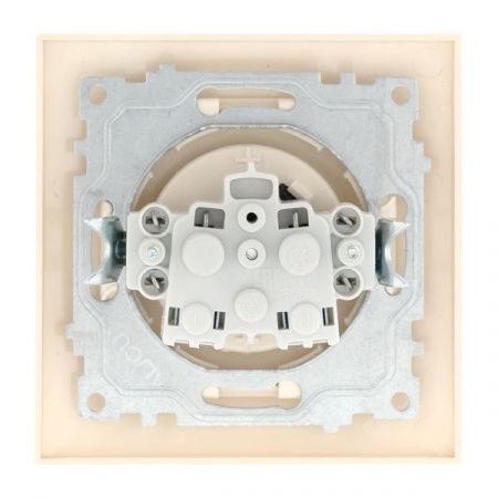 Валенсия розетка 1-местная б/з 10А кремовая с защ. штор. EKF