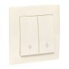 Валенсия выключатель 2-кл. 10А кремовый проходной EKF