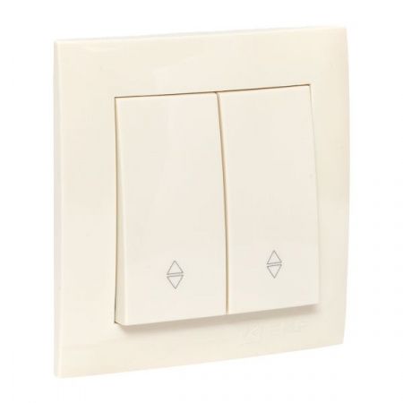 Валенсия выключатель 2-кл. 10А кремовый проходной EKF