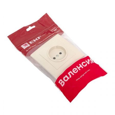 Валенсия розетка 1-местная б/з 10А кремовая с защ. штор. EKF