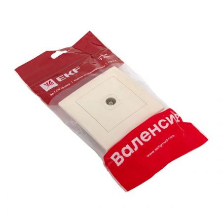 Валенсия розетка телевизионная 1-местная 75Ом 5-862МГц кремовая EKF