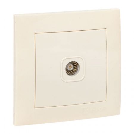 Валенсия розетка телевизионная 1-местная 75Ом 5-862МГц кремовая EKF